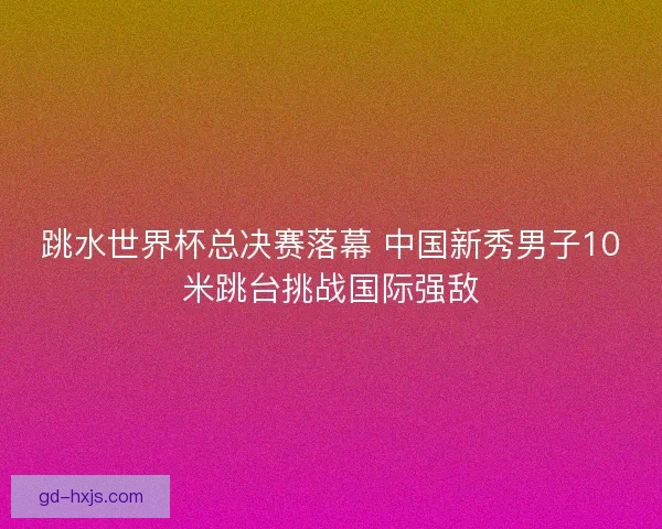 跳水世界杯总决赛落幕 中国新秀男子10米跳台挑战国际强敌